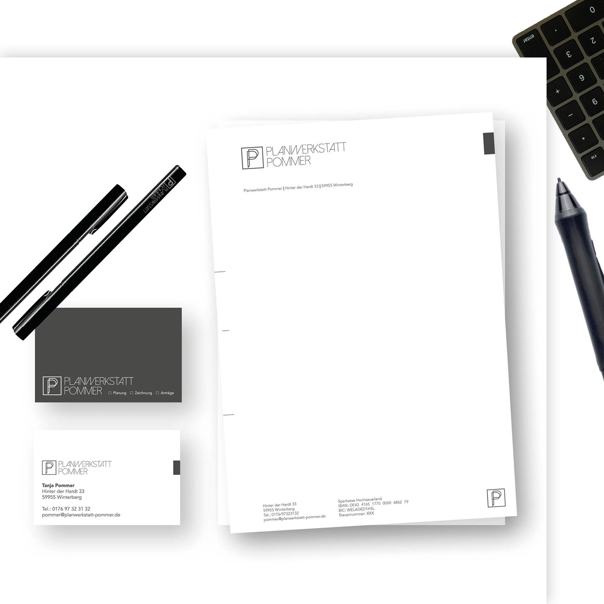 thewedesign Corporate Design / Logo / Visitenkarte / Briefbogen Planwerkstatt Pommer